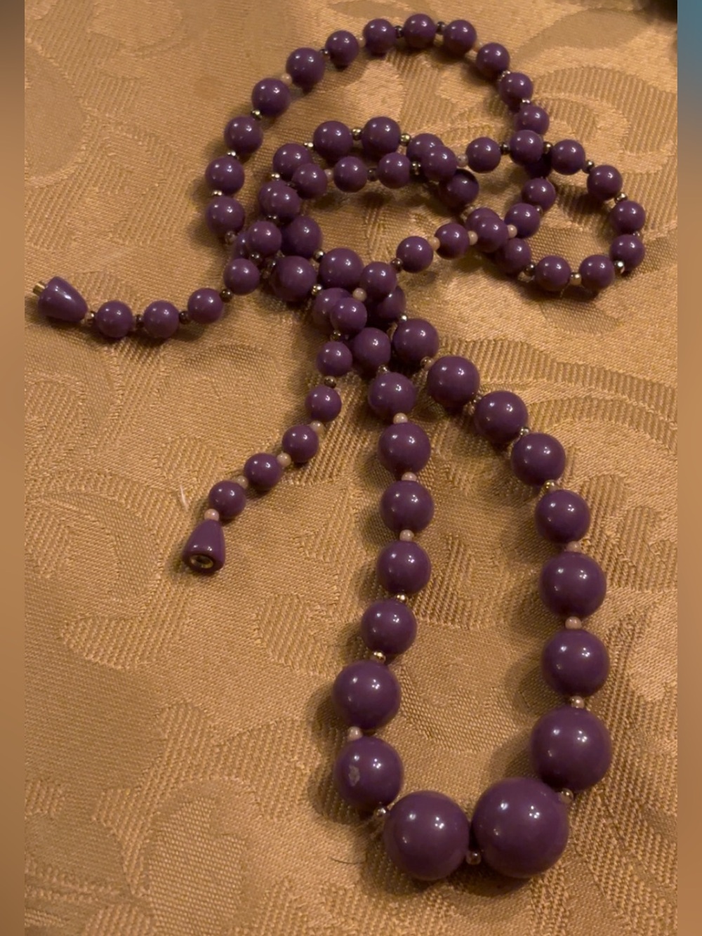 Purple Beaded Long Necklace - Women's Fashion Jewelry